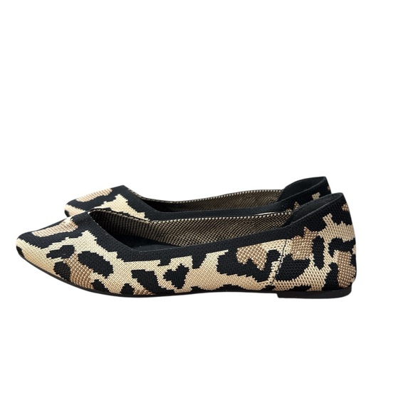 MIA Kerri Leopard Knit Pointed Toe Flats 6 Chic Rothy’s Style Office Wear - Picture 3 of 12
